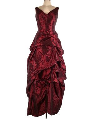 Bill Levkoff gown burgundy “French Bordeaux” wine taffeta fit-and-flare Tag:10 M